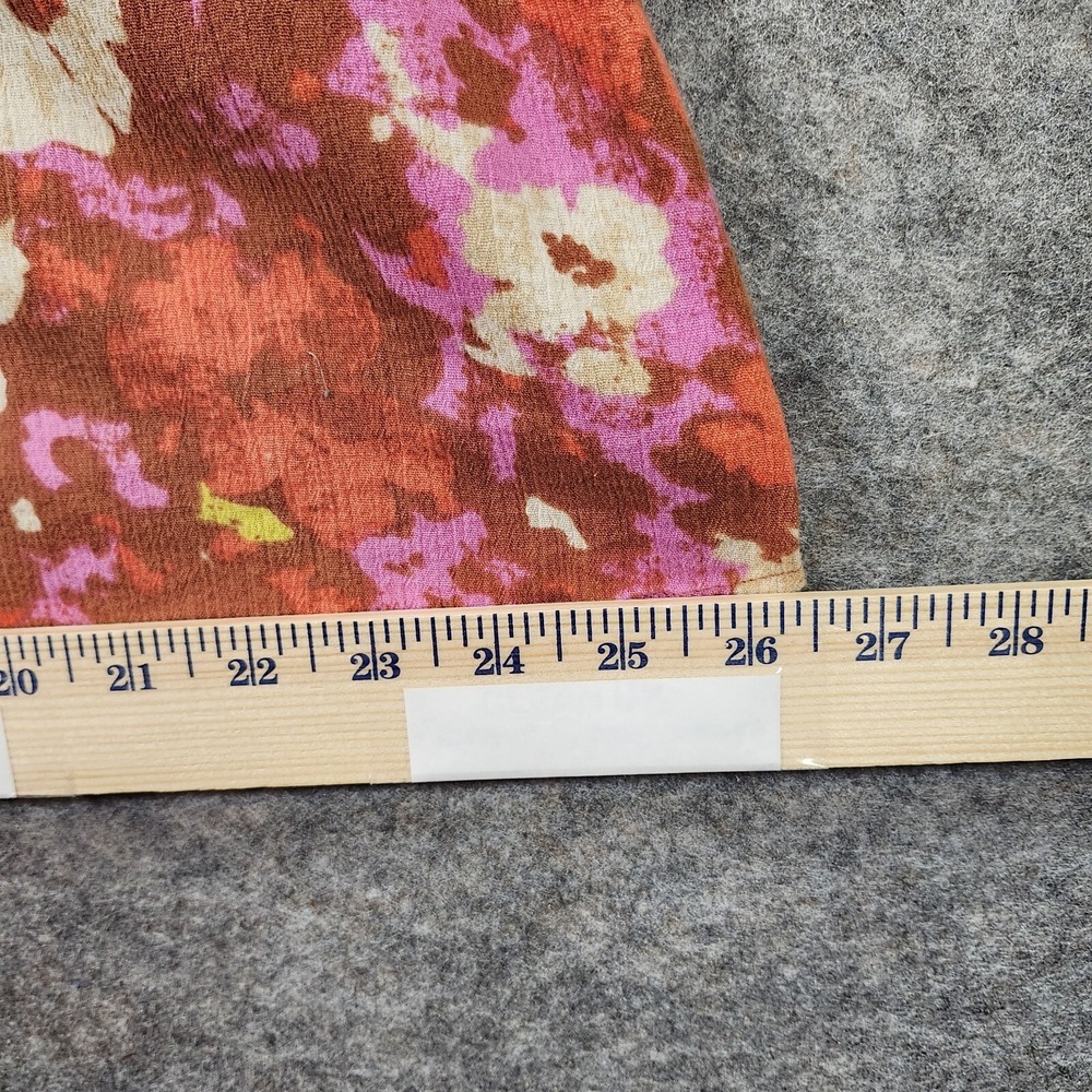 Eddie Bauer‎ A-line Dress Women P12 Pink Orange Cap Sleeve Beachy Boho Floral - Picture 6 of 12